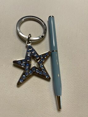 Coach Blur Rhinestone Star Keychain and Blue Coach Pen